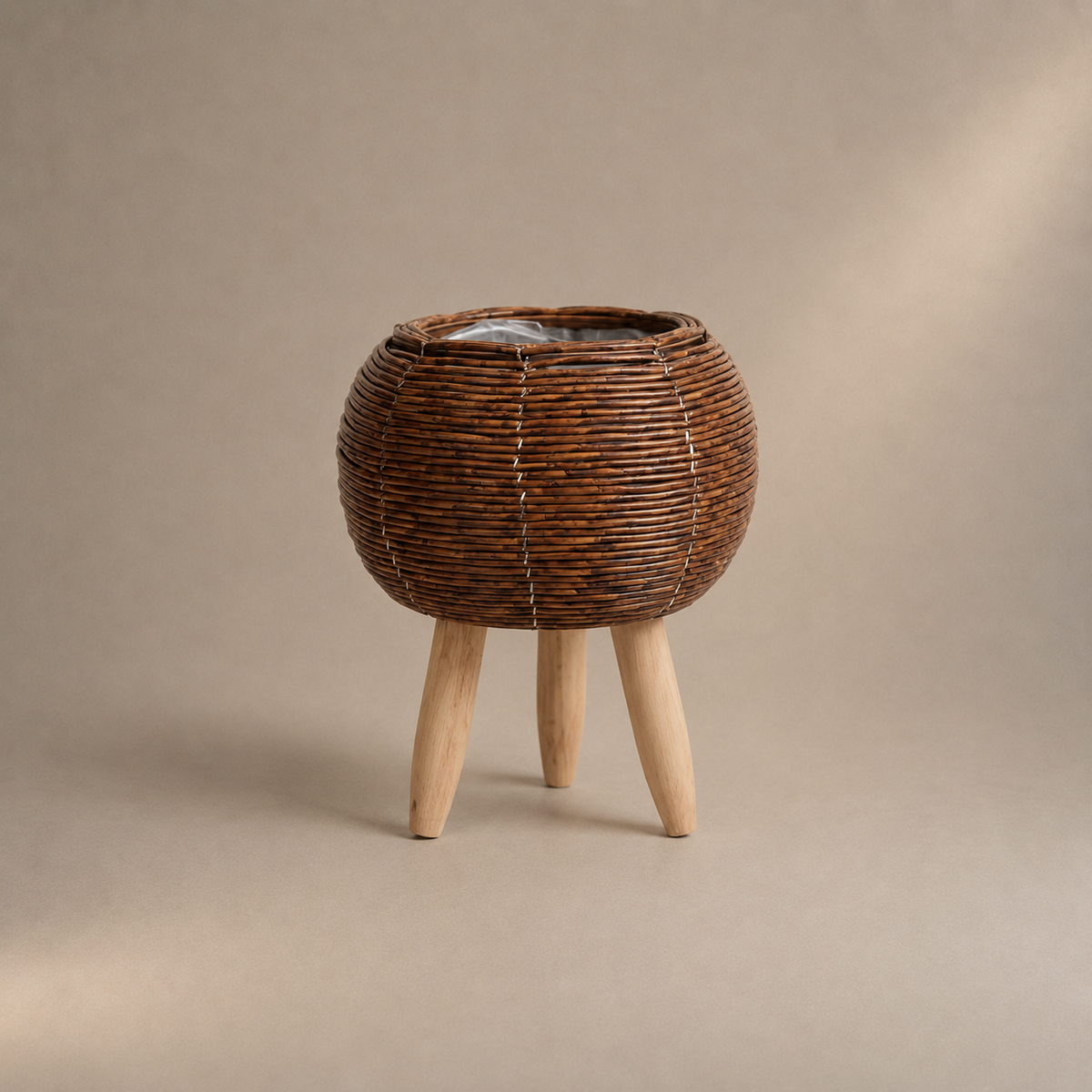 Cache-pot rond en osier