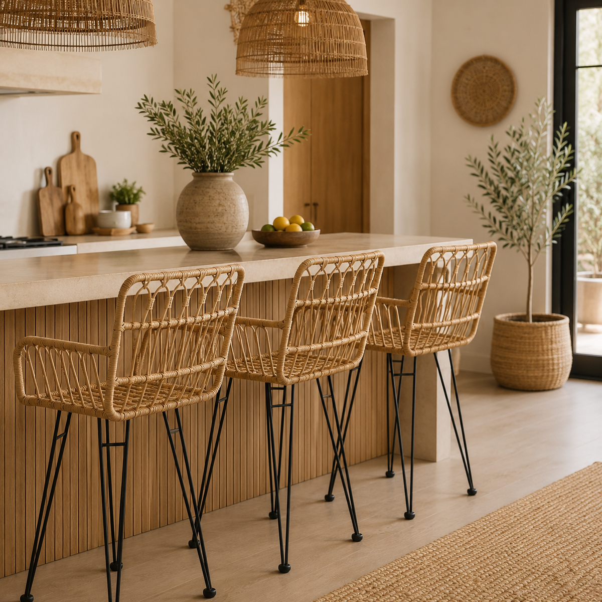 Chaise en osier tressé – vue 3