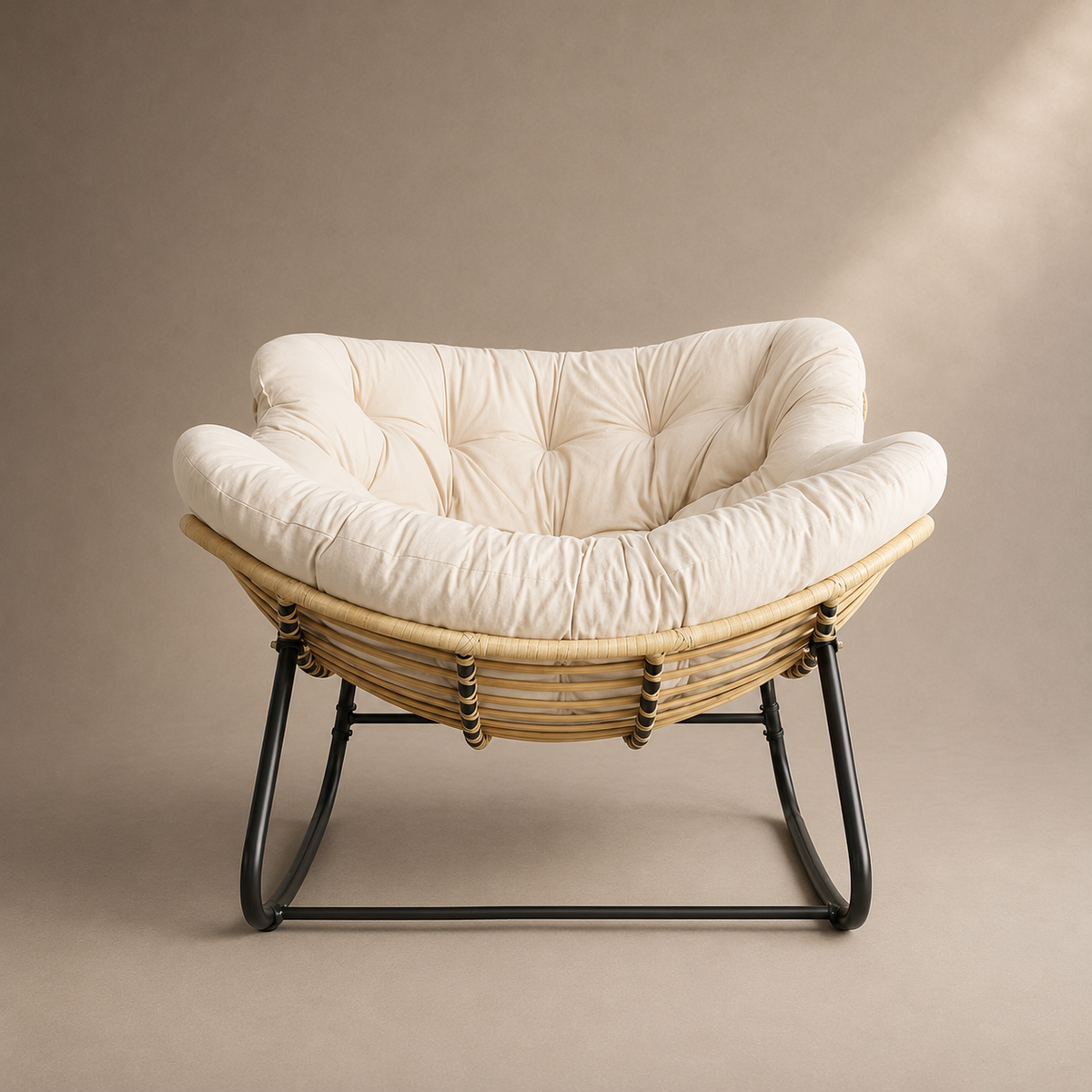 Chaise longue d'extérieur en osier toutes saisons