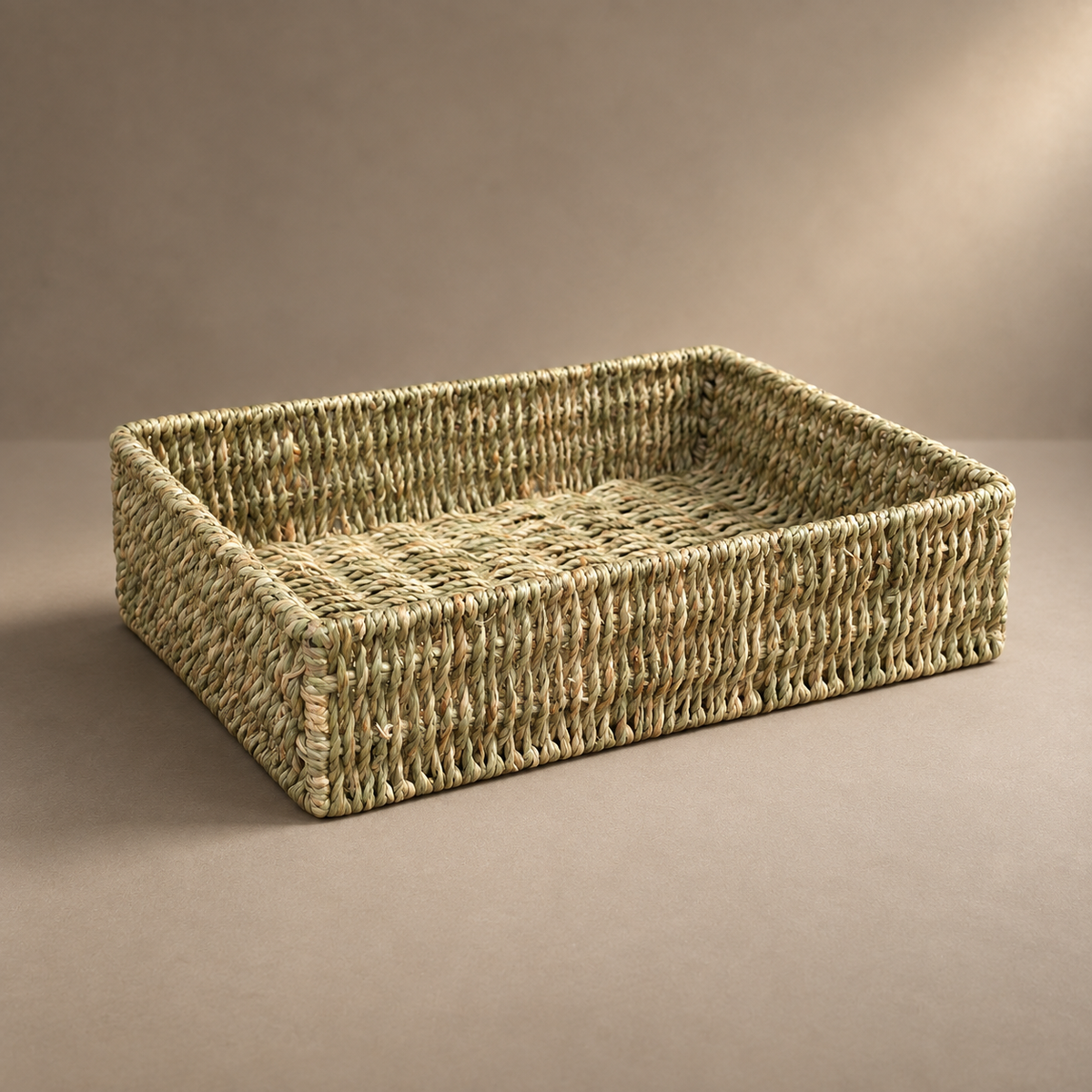 Panier de rangement en osier/ jonc de mer