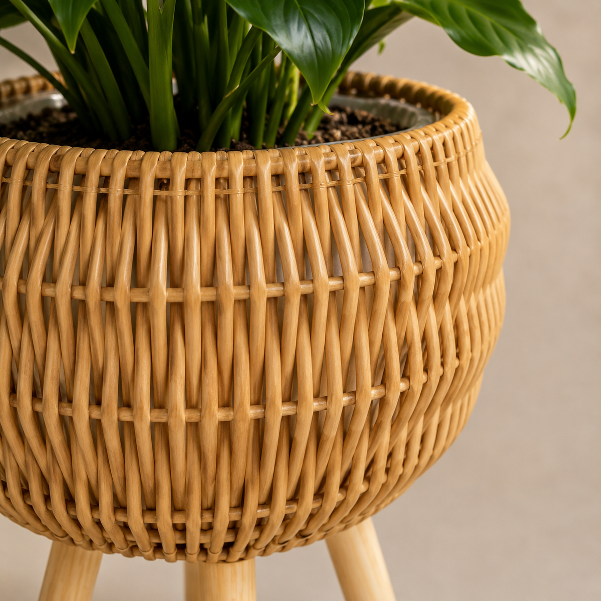 Cache-pot boho en osier – vue 7
