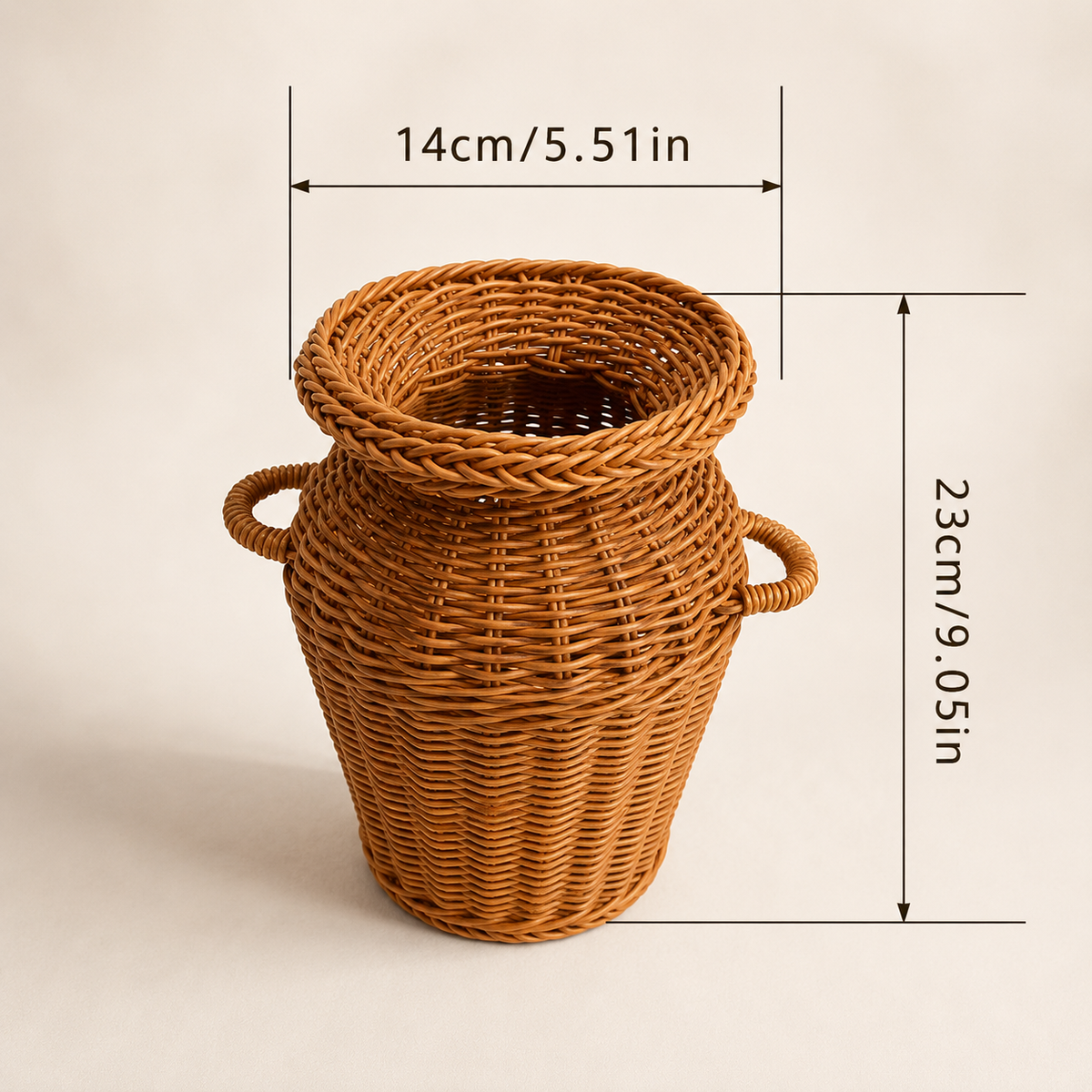Cache-pot de sol haut en osier naturelle – vue 7