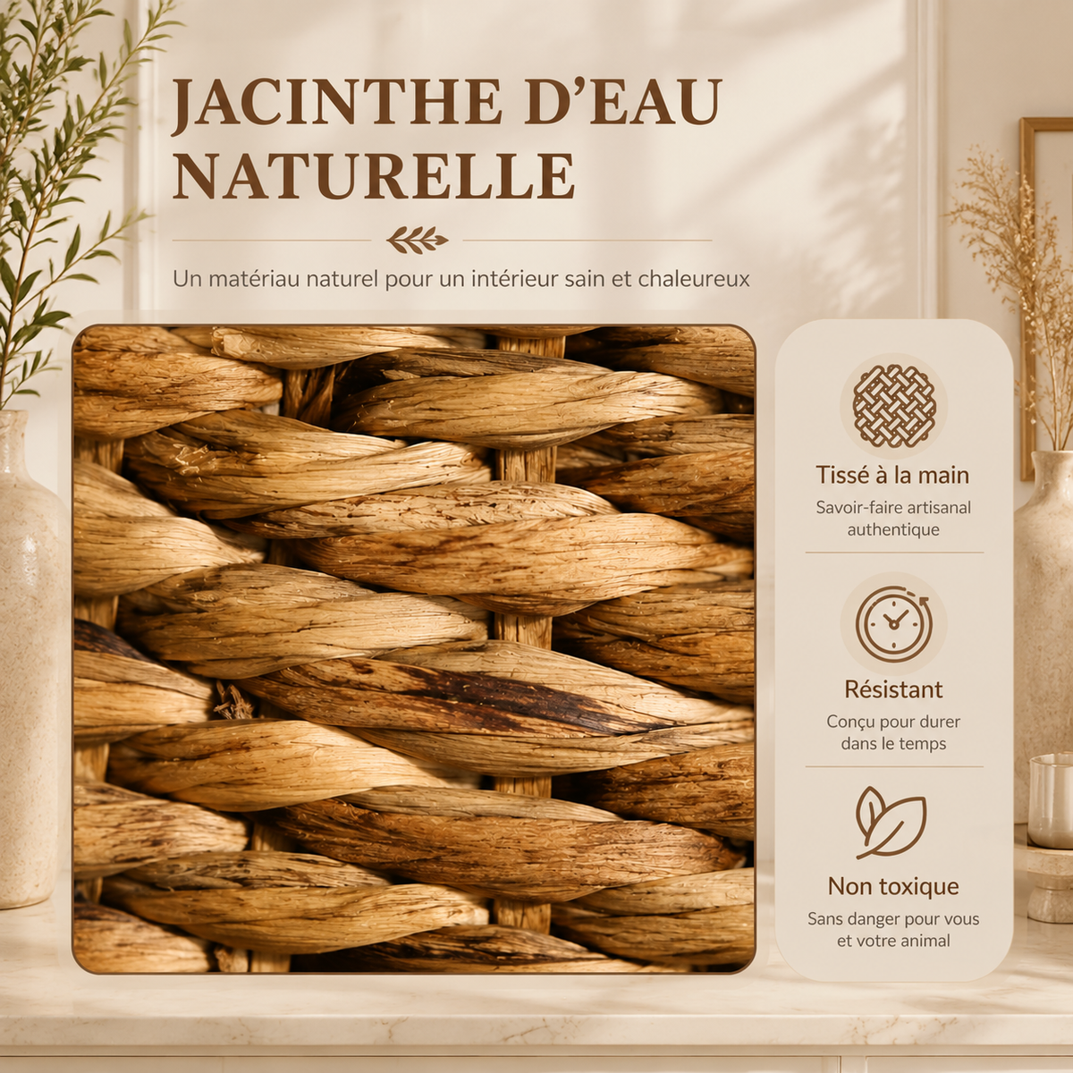 Tour pour chat en osier seagrass