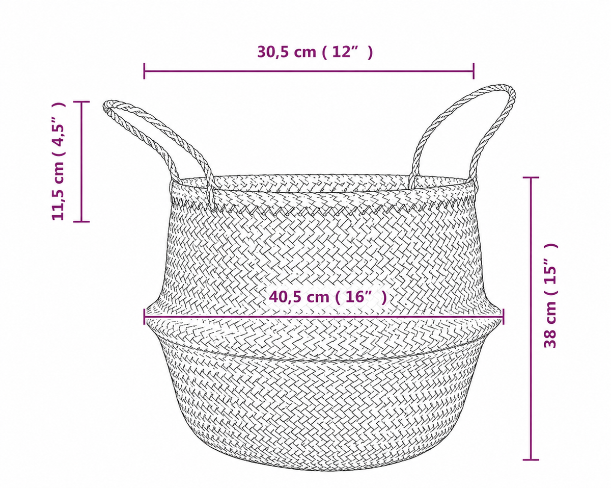 Panier de rangement en osier multifonction