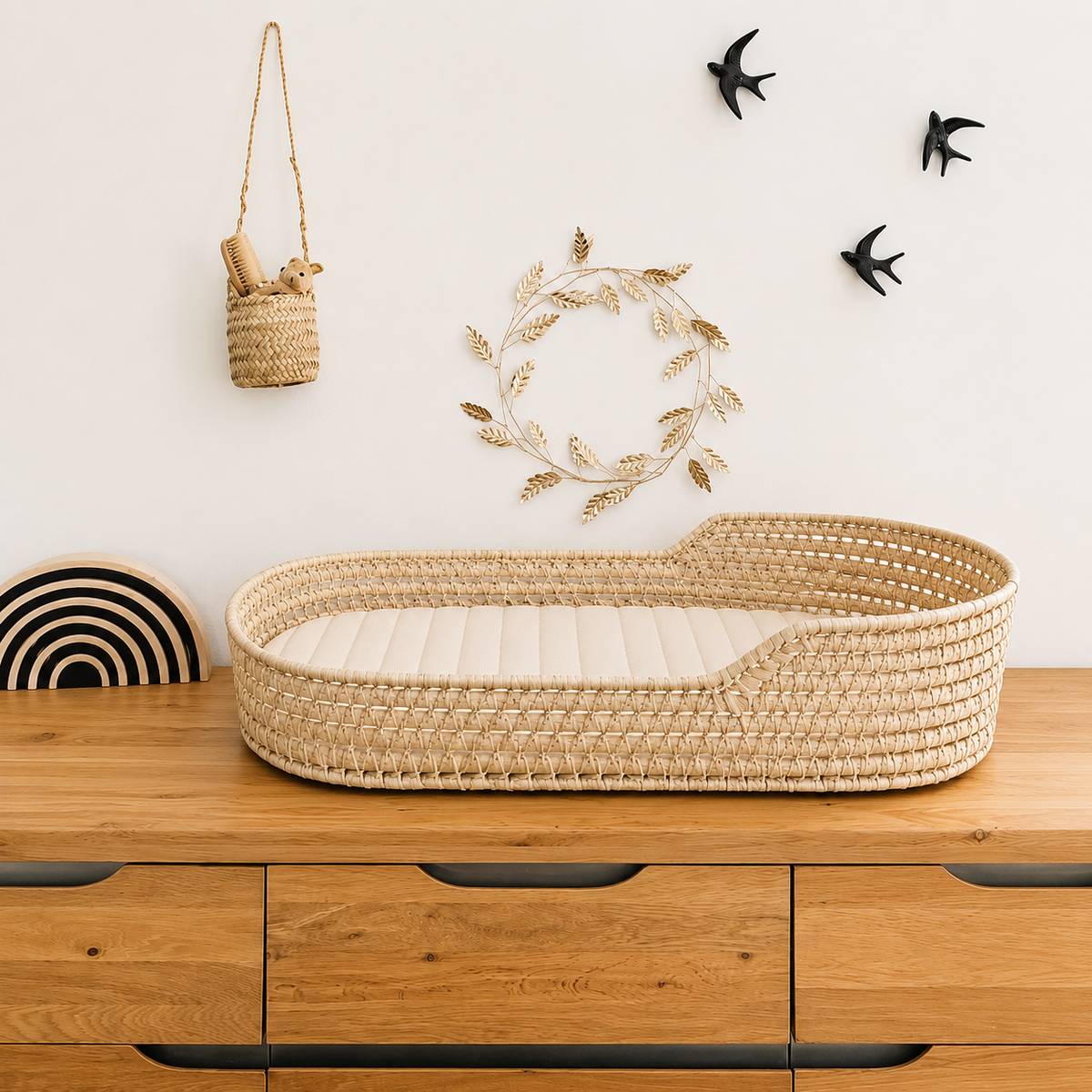 Panier à langer ovale en osier
