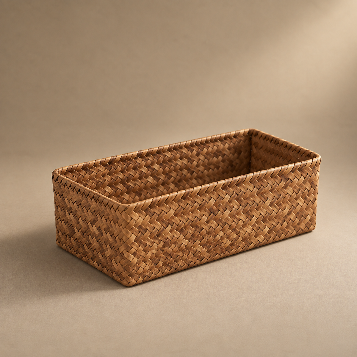 Panier de rangement rectangulaire en osier tressé