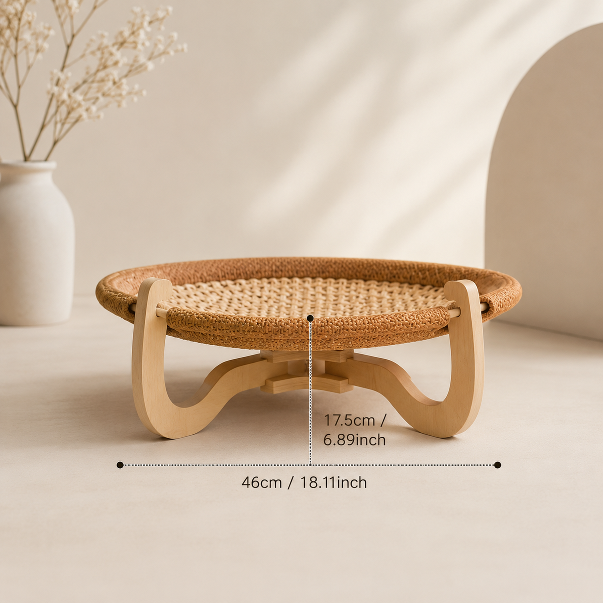Panier rafraichissant pour chat en osier naturel