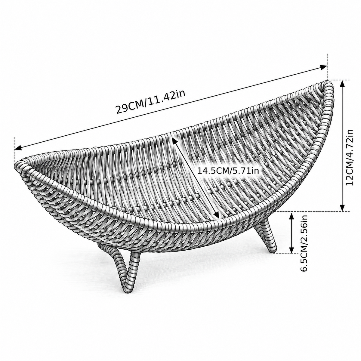 Panier de rangement en osier sur-pieds – vue 12 Image