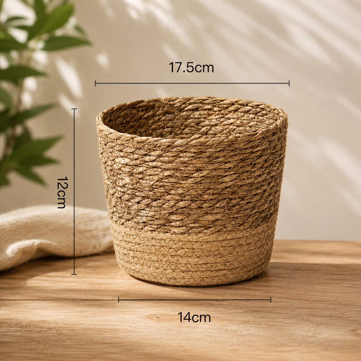 Lot de 2 cache-pots en osier tressé